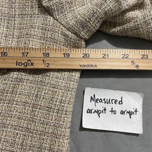 Talbots Size 12 Beige Linen Tweed Jacket Blazer Minimalist Office Old Money - Picture 9 of 13